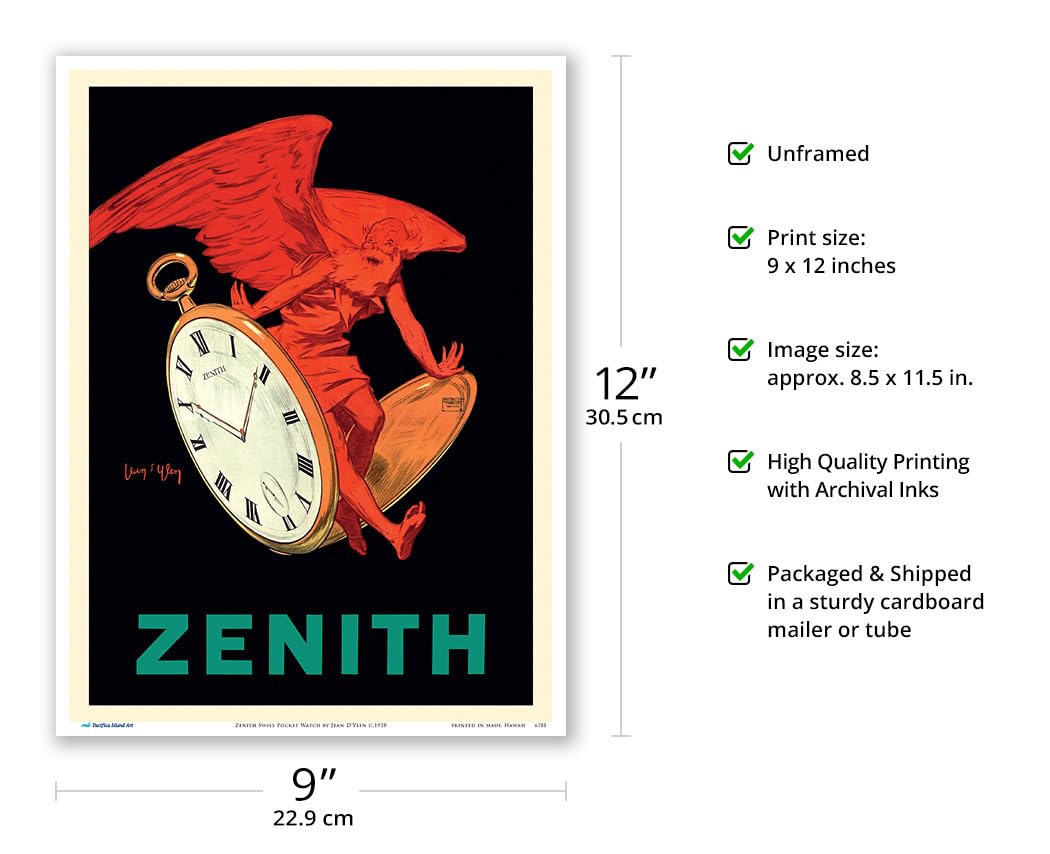 Amazon.com: Zenith - Swiss Watch - Vintage Advertising Poster by